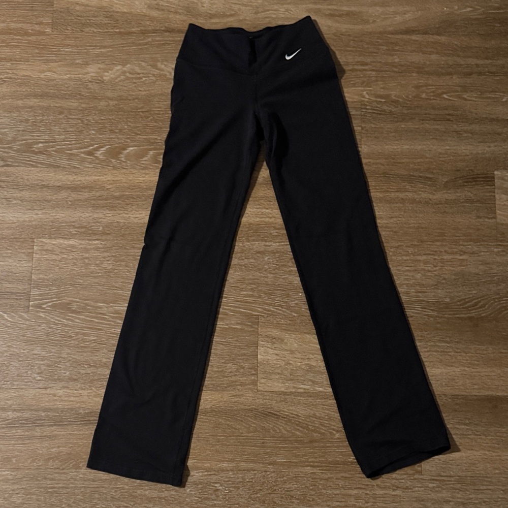 Nike Black Yoga Pants with White Swoosh